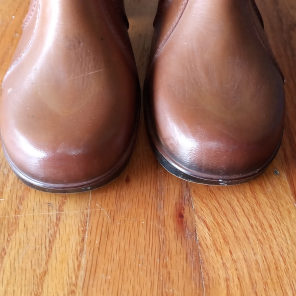 MOULDED CONSTRUCTION BOOTS BROWN ZIP UP MID-CALF size 8 - Picture 2 of 10